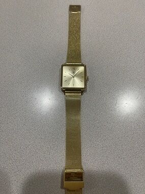 Daniel Wellington Gold Mesh Square Dial Wristwatch